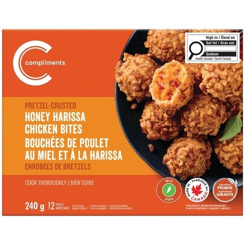 Compliments Frozen Pretzel Crusted Chicken Bites Honey Harissa 240 g