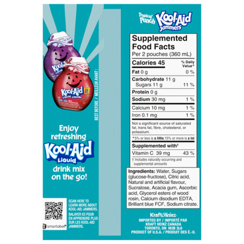 Kool-Aid Jammers Tropical Punch 10 x 180 ml