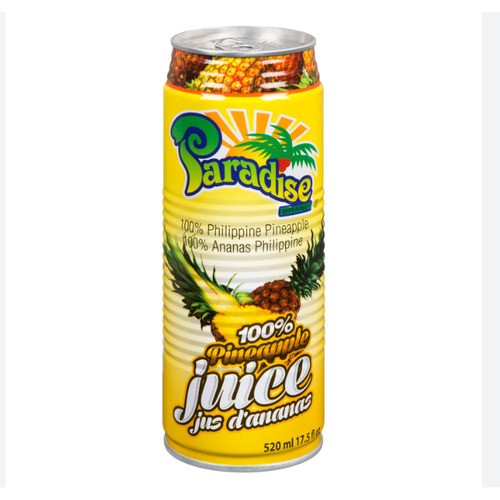 Paradise 100% Juice Pineapple 520 ml (can)