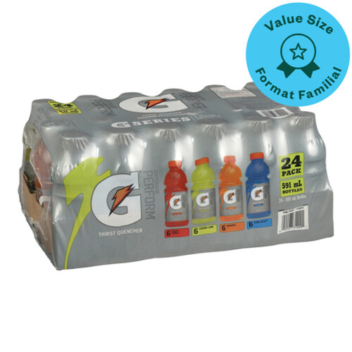 Gatorade Sports Drink 4 Flavour 24 x 591 ml (bottles)