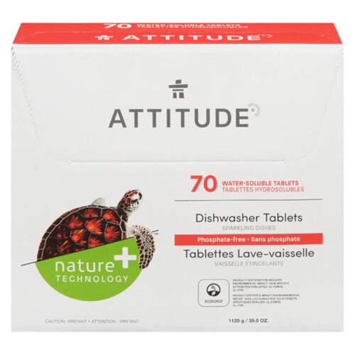 Attitude Nature+ Dishwasher Tablets Sparkling Dishes 70 EA