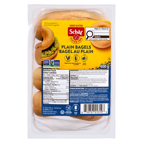 Schar Gluten-Free Bagel Plain 400 g