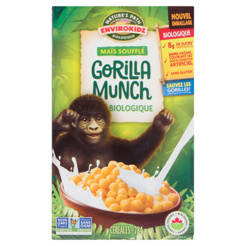 Nature's Path Organic Cereal Gorilla Munch Corn Puffs 284 g