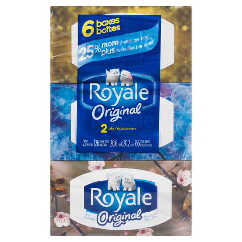Royale Facial Tissues 2Ply 6 Boxes x 126 Sheets Voilà Online
