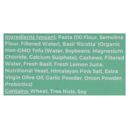Living Tree Foods Frozen Plant Based Vegan Ravioli Basil Ricotta 250 g