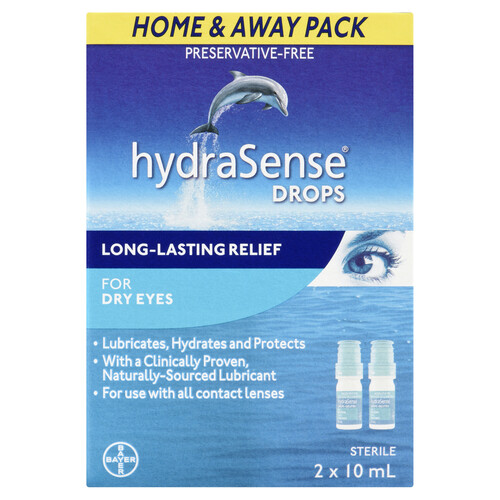 HydraSense Eye Drops for Dry Eyes 2 x 10 ml