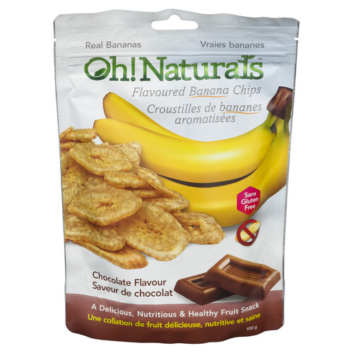 Oh! Naturals Gluten-Free Banana Chips Chocolate Flavour 100 g