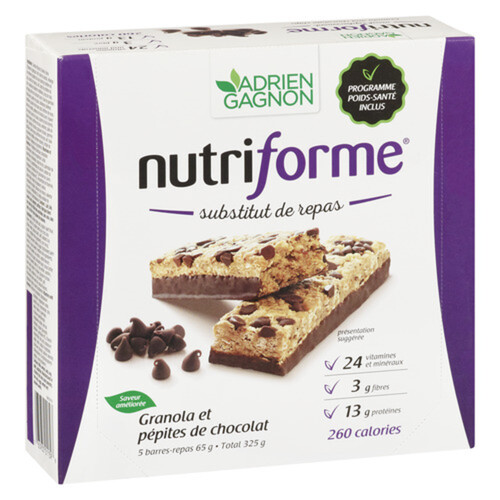 Nutriforme Meal Replacement Bars Granola & Chocolate Chips 5 x 65 g