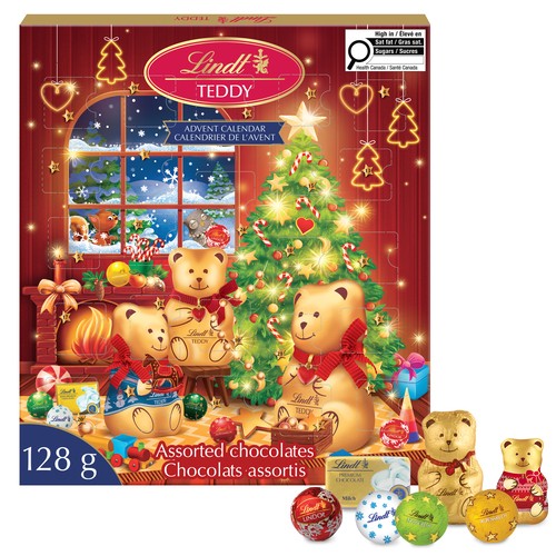 Lindt Teddy Advent Calendar Assorted Milk Chocolate 128 g
