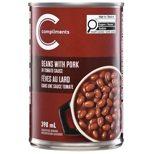 Compliments Canned Beans With Pork In Tomato Sauce 398 ml