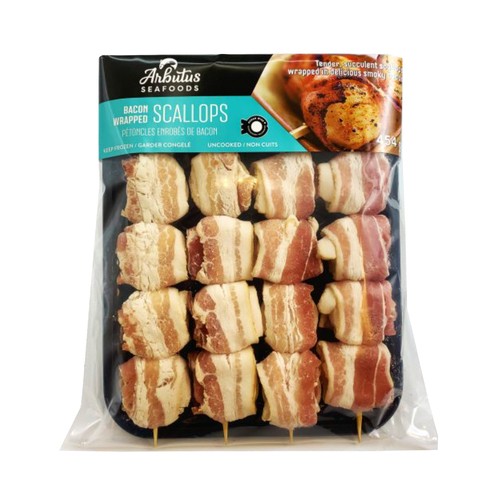 Arbutus Seafood Bacon Wrapped Scallop Skewers 454 g