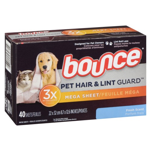 Bounce Pet Fabric Softener Sheets Fresh Scent 40 Sheets 
