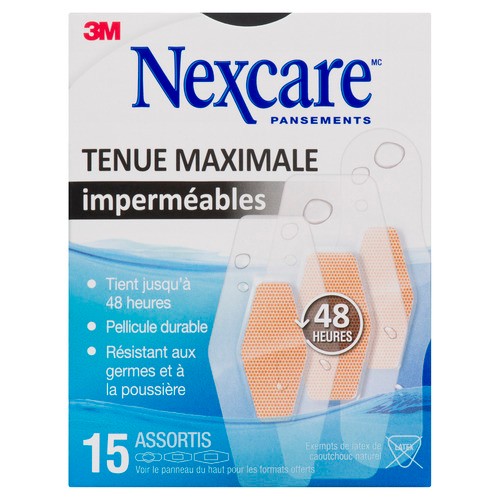 3M Nexcare Max Hold Waterproof Bandages 15 Assorted