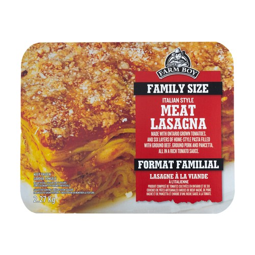 Farm Boy Frozen Meat Lasagna Italian Style Family Size 2.27 kg