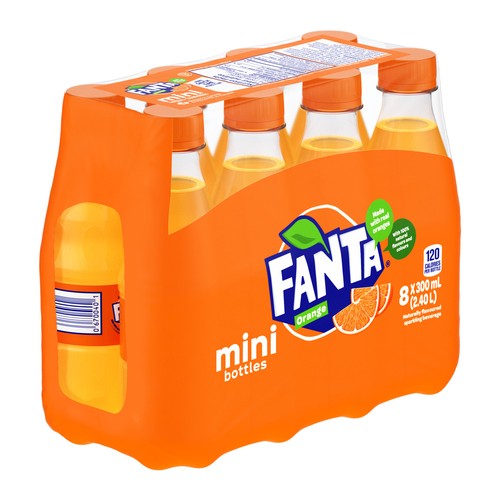 Fanta Soft Drink Orange 8 x 300 ml (bottles)