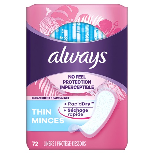 Always Panty Liner Thin 72 Count