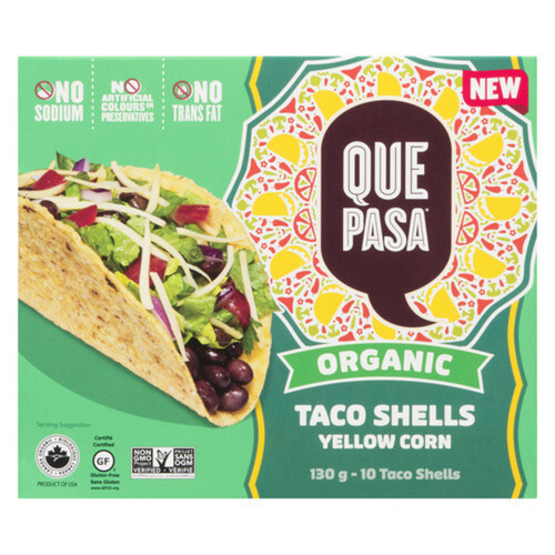 Que Pasa Organic Taco Shells Yellow Corn 10 Shells 130 g