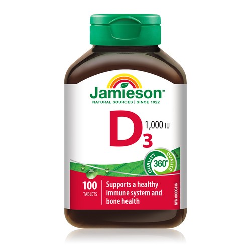 Jamieson Vitamin D3 1000 IU Tablets 100 Count