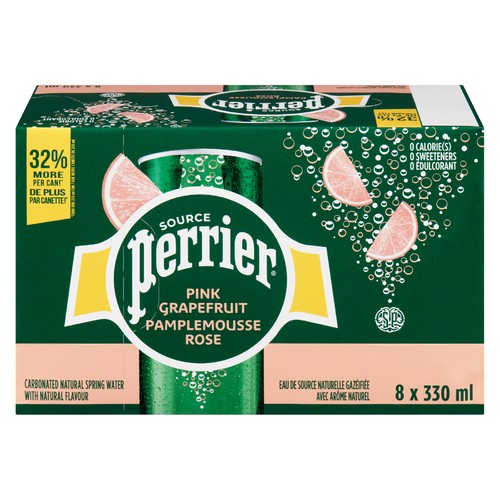 Perrier Sparkling Water Pink Grapefruit 8 x 330 ml (cans)