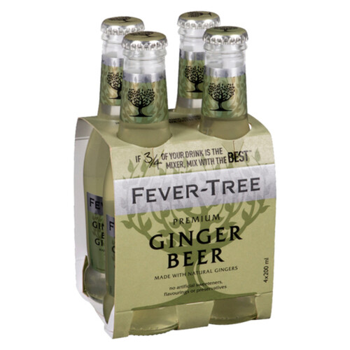 Fever-Tree Premium Soft Drink Ginger Beer 4 x 200 ml (bottles)