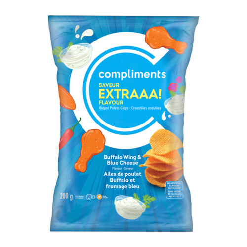 Compliments Potato Chips Extraaa! Flavour Buffalo Wing & Blue Cheese 200 g