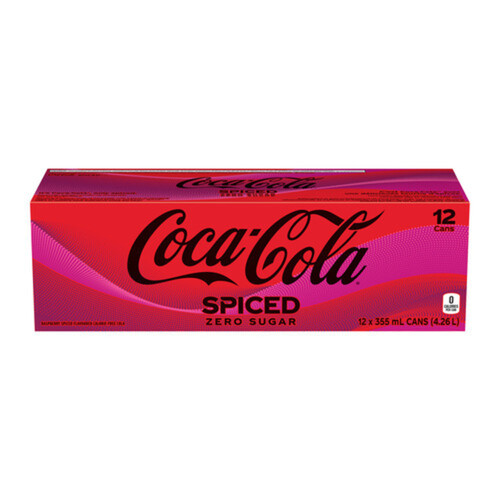 Coca-Cola Soft Drink Zero Sugar Spiced 12 x 355 ml (cans)