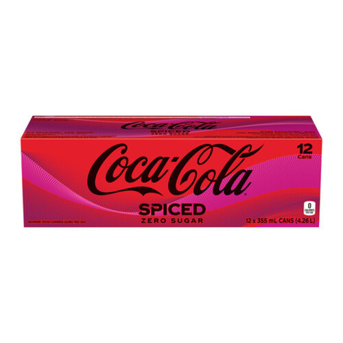 Coca-Cola Zero Sugar Soft Drink Spiced 12 x 355 ml (cans)