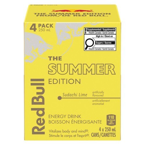 Red Bull Energy Drinks The Summer Edition Sudachi Lime 4 x 250 ml (cans)