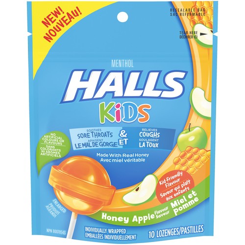 Halls Honey Apple Pops Bag Lozenges 10 EA
