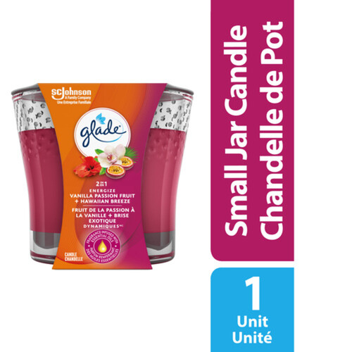 Glade 2 In 1 Scented Candle Vanilla Passionfruit & Hawaiian Breeze 1 pack