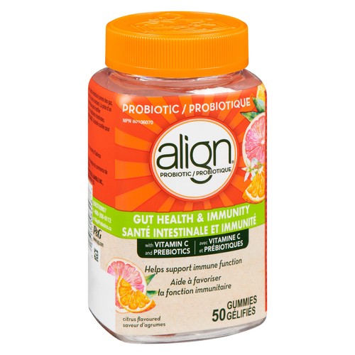 Align Probiotic Gummies Vitamin C Citrus 50 Count