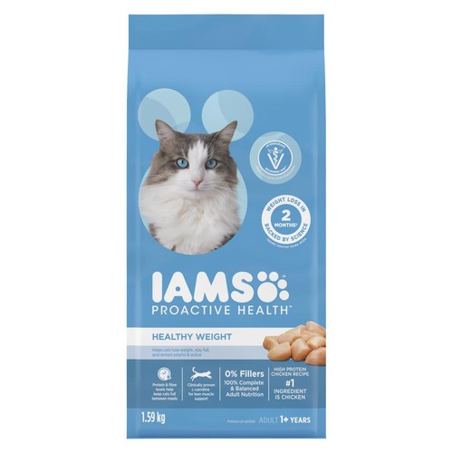 Iams Proactive Health Dry Cat Food  Healthy Weight Chicken 1.59 kg
