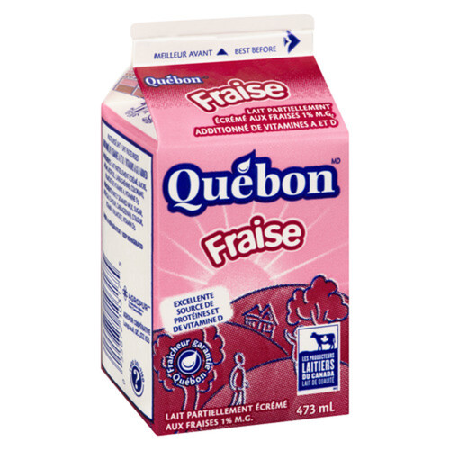 Quebon 1% Strawberry Milk 473 ml