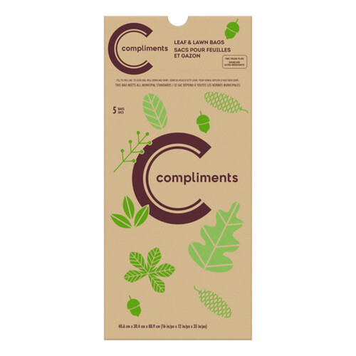 Compliments Leaf & Lawn Bags 5 Count