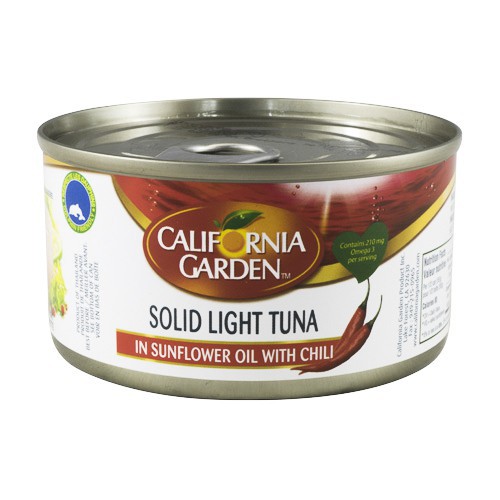 California Garden Sunflower Oil with Chilli Solid White Tuna 185 g