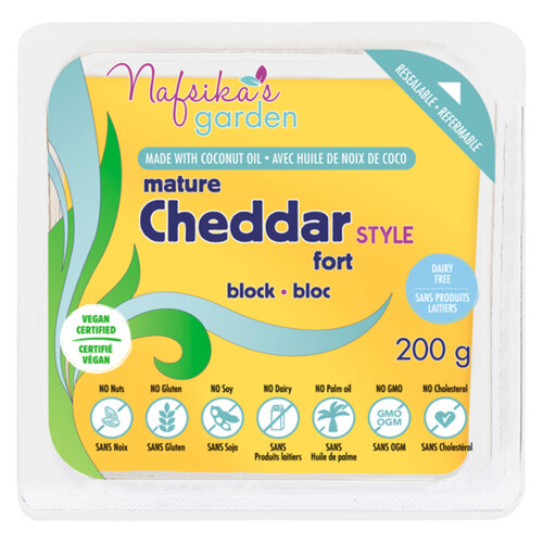 Nafsika's Garden Block Cheese Mature Cheddar Style 200 g