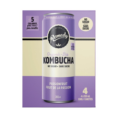 Remedy Kombucha Passionfruit 4 x 355 ml (cans)