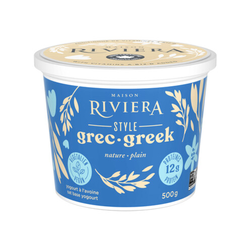 Maison Riviera Oat Based Vegan 3% Yogurt Greek Style Plain 500 g