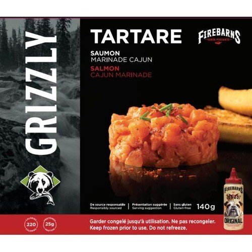 Grizzly Frozen Tartare Salmon Cajun Marinade 140 g