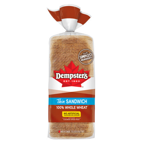 Dempster’s Sandwich Bread 100% Whole Wheat Thin 675 g