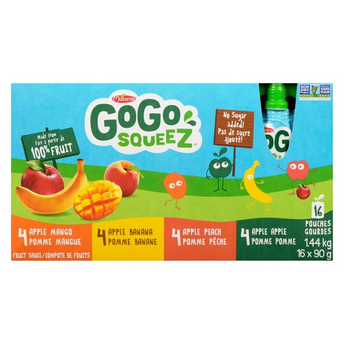 Gogo Squeez Fruit Sauce No Sugar Added Mix Fruits 16 x 90 g