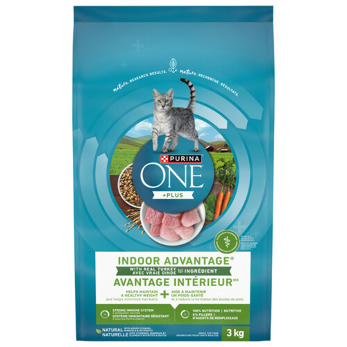 Purina ONE +Plus Dry Cat Food Indoor Advantage Turkey 3 kg