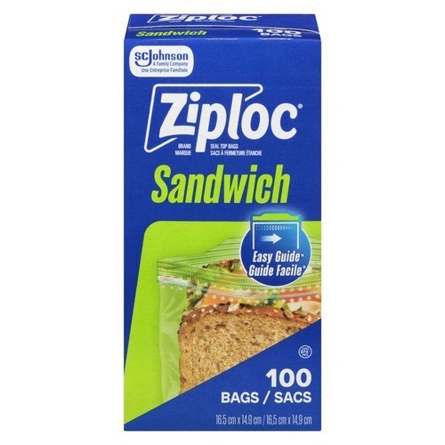 Ziploc Brand Seal Top Bags Sandwich 100 Bags
