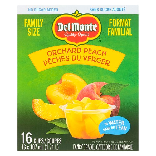 Del Monte Diced Peaches In Water Orchard Peach 16 x 107 ml
