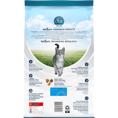 Purina One +Plus Dry Cat Food High Protein Salmon & Ocean Whitefish 1.8 kg