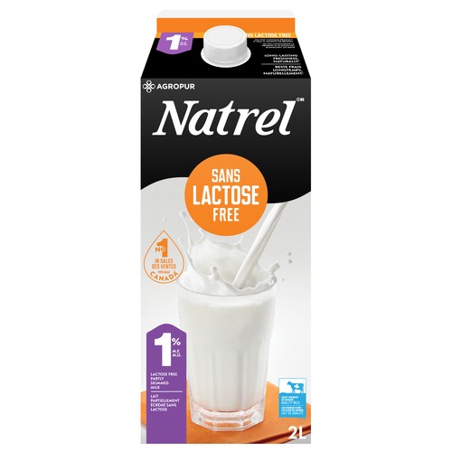 Natrel Lactose-Free 1% Milk Partly Skimmed 2 L