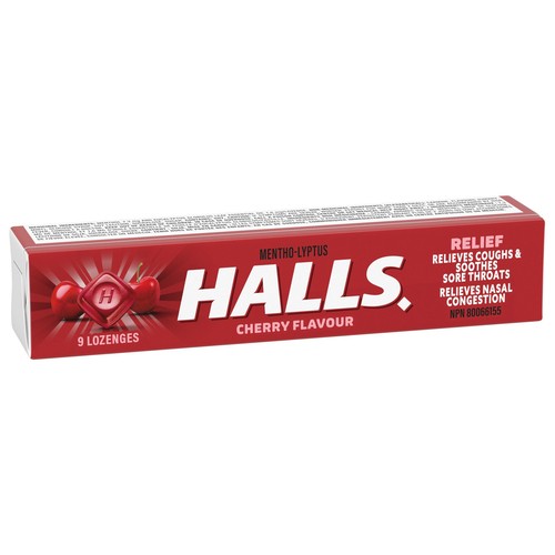 Halls Mentho-Lyptus Cough Drops Lozenges Cherry 9 Count