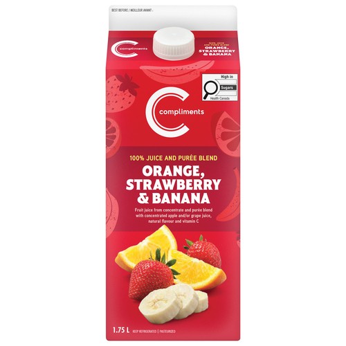 Compliments Juice Blend Orange Strawberry Banana 1.75 L