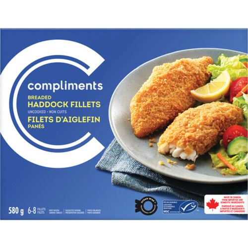 Compliments Frozen Haddock Fillets Breaded 580 g