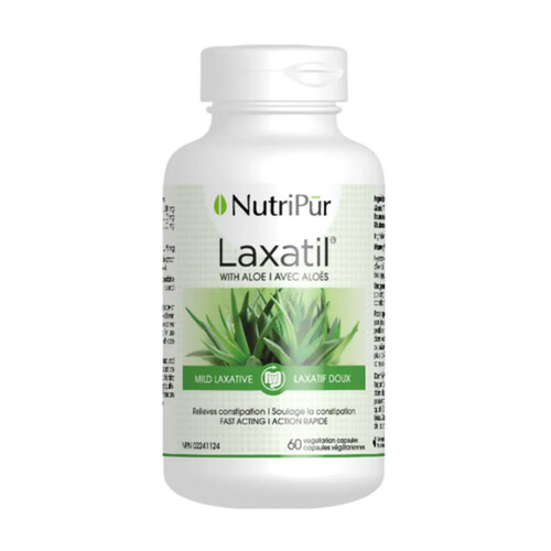 Nutripur Laxatil With Aloe Mild Laxative Fast Acting Vegetarian Capsules 60 Count